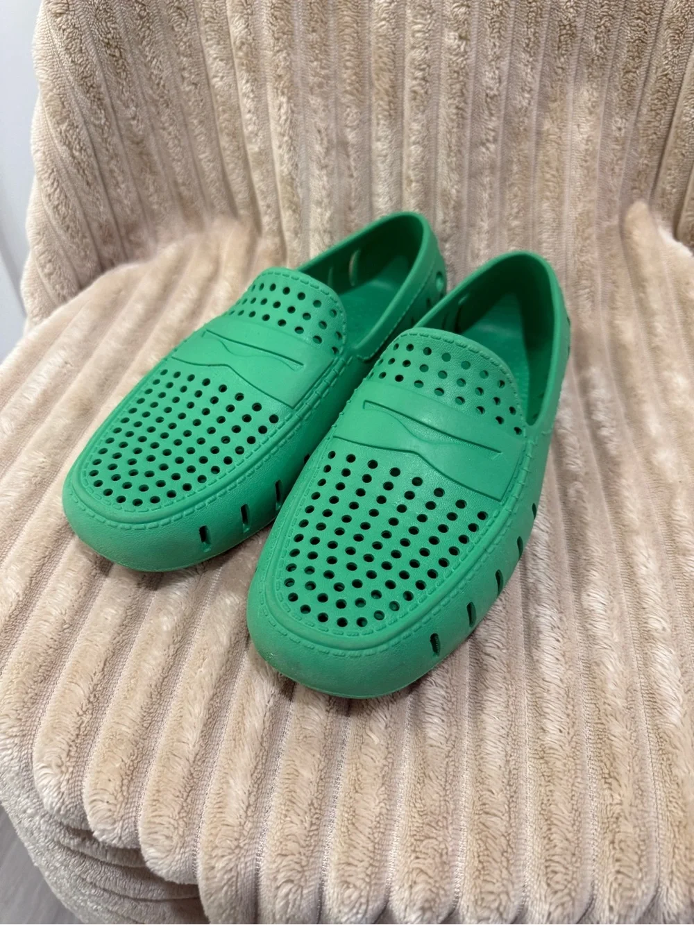 Men's Ventilated Green Slip-On Water Loafers